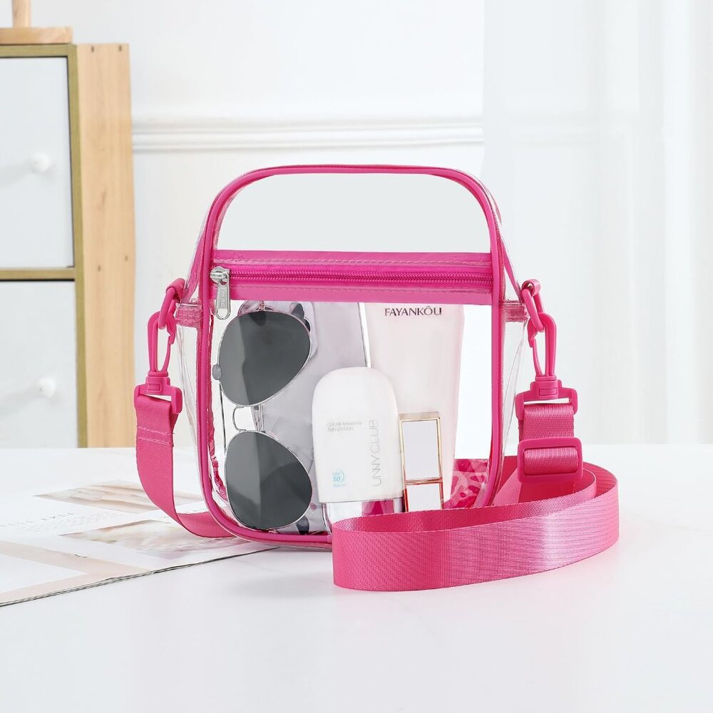 Clear Bag Stadium Approved Crossbody Shoulder Messenger Clear Purse with Adjusta - Picture 5 of 6
